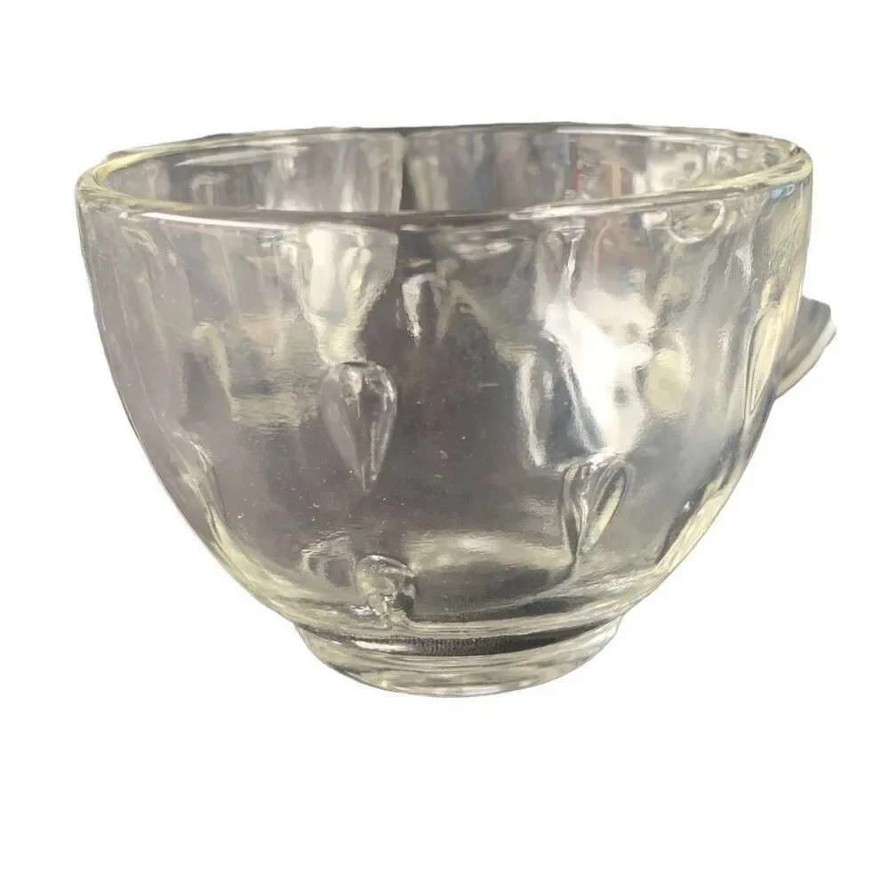 Vintage Hazel Atlas Set Lot of 4 Teardrop Clear Glass Mid Century Teacups Style